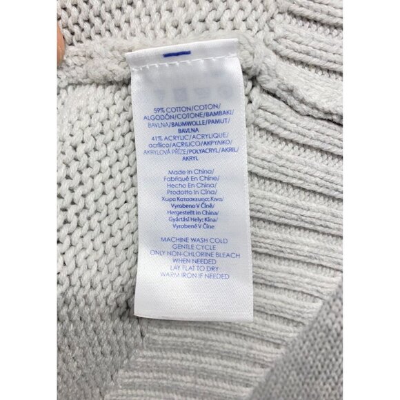 CHAPS Denim Knit Sweater Women's Gray/ Multi-Color Full Zip Nordic Fair Isle - Picture 8 of 9